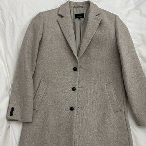 Express Men's Wool Blend Overcoat Topcoat - Oatmeal - Large